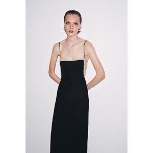 ZARA CONTRAST CROCHET DRESS